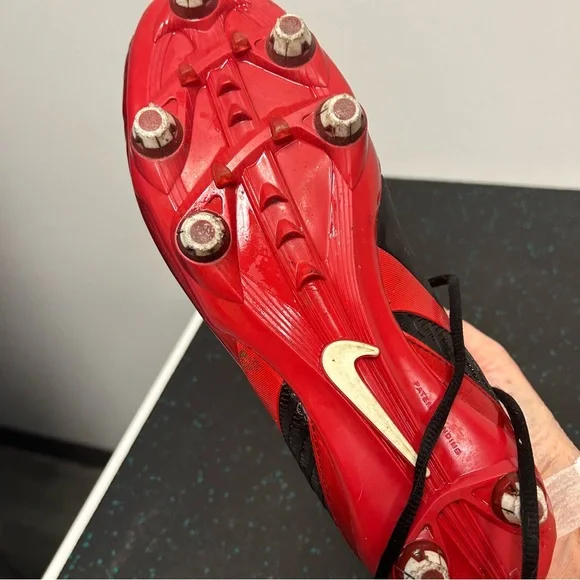Nike Alpha Speed Football Cleats, Red/Black, Size 9 - Picture 8 of 11